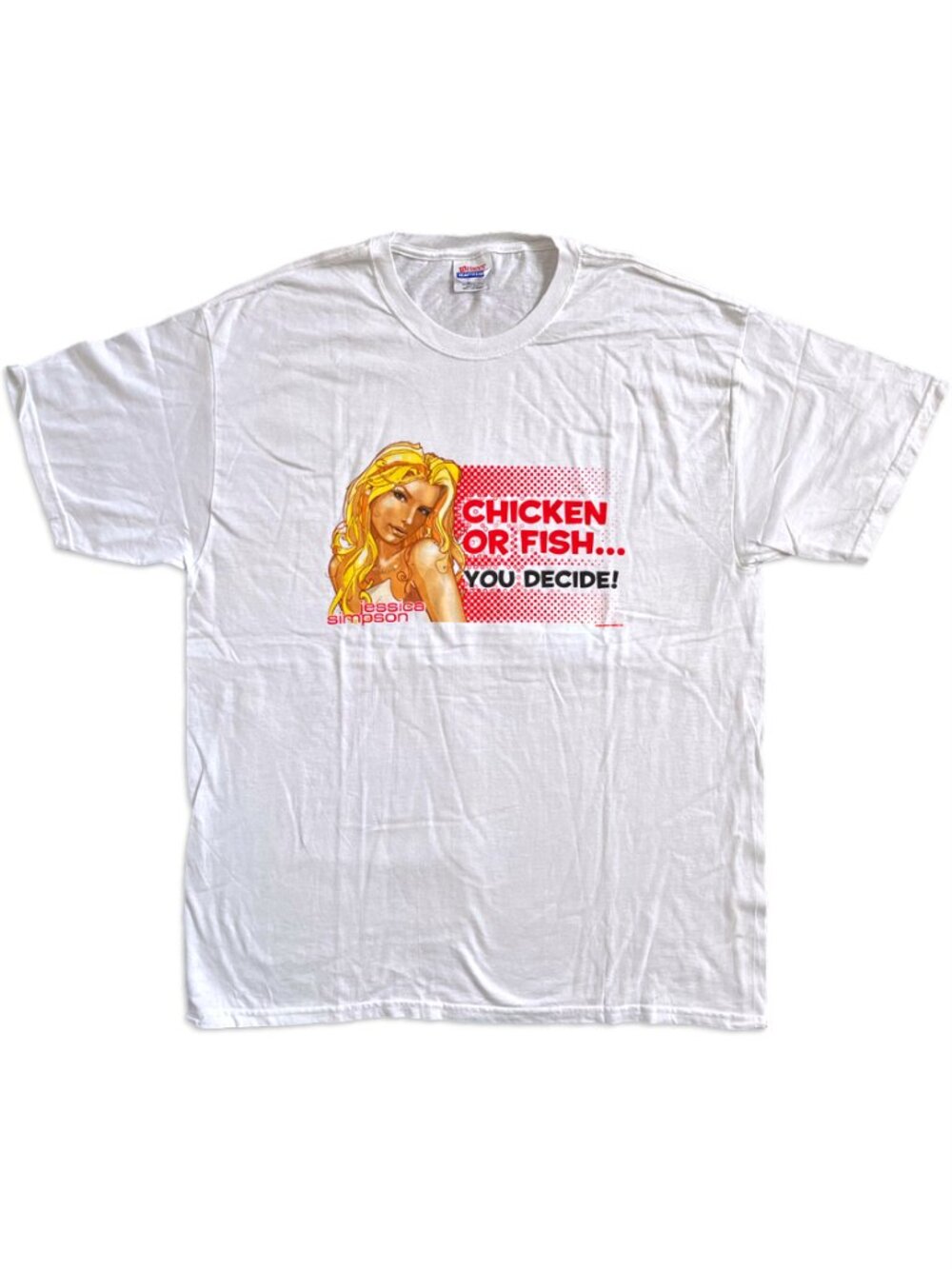 Vintage Jessica Simpson - "Chicken Or Fish-You Decide" Graphic Tee